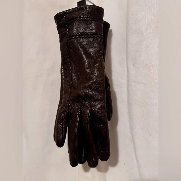 Antonio Murolo Women's Sz 7 Soft Italian Leather Gloves W/ Cashmere/Wool Lining - Picture 4 of 6
